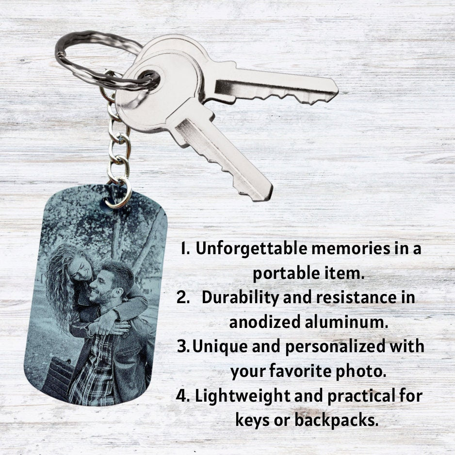 Personalised Engraved Photo Keyring - Custom Sentimental Keepsake Gift