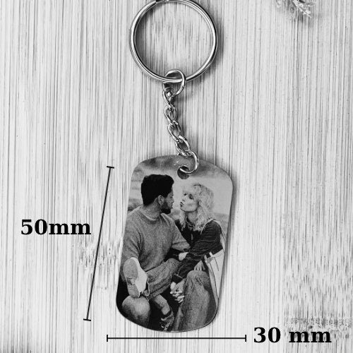 Personalised Engraved Photo Keyring - Custom Sentimental Keepsake Gift