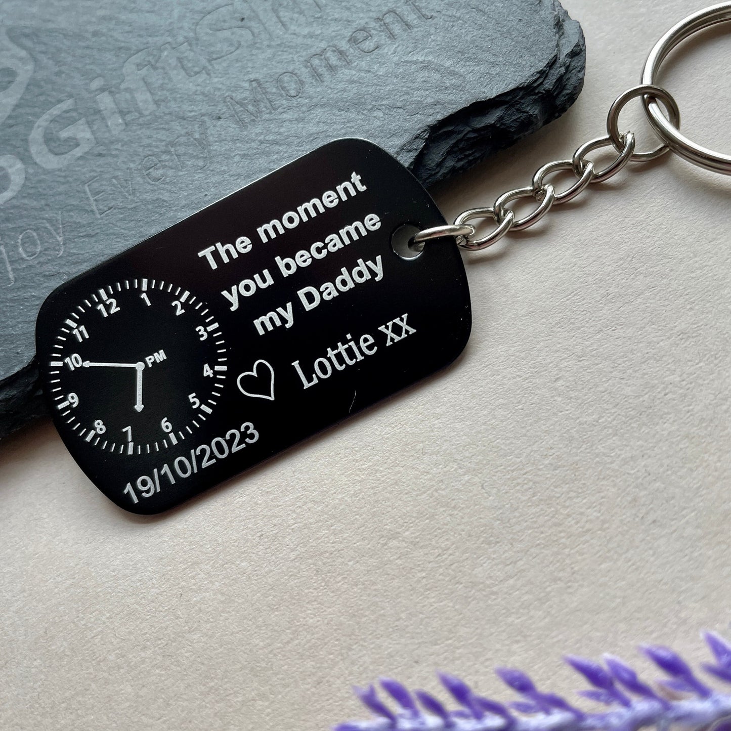 The Moment You Became My Daddy - Personalised Photo Keyring