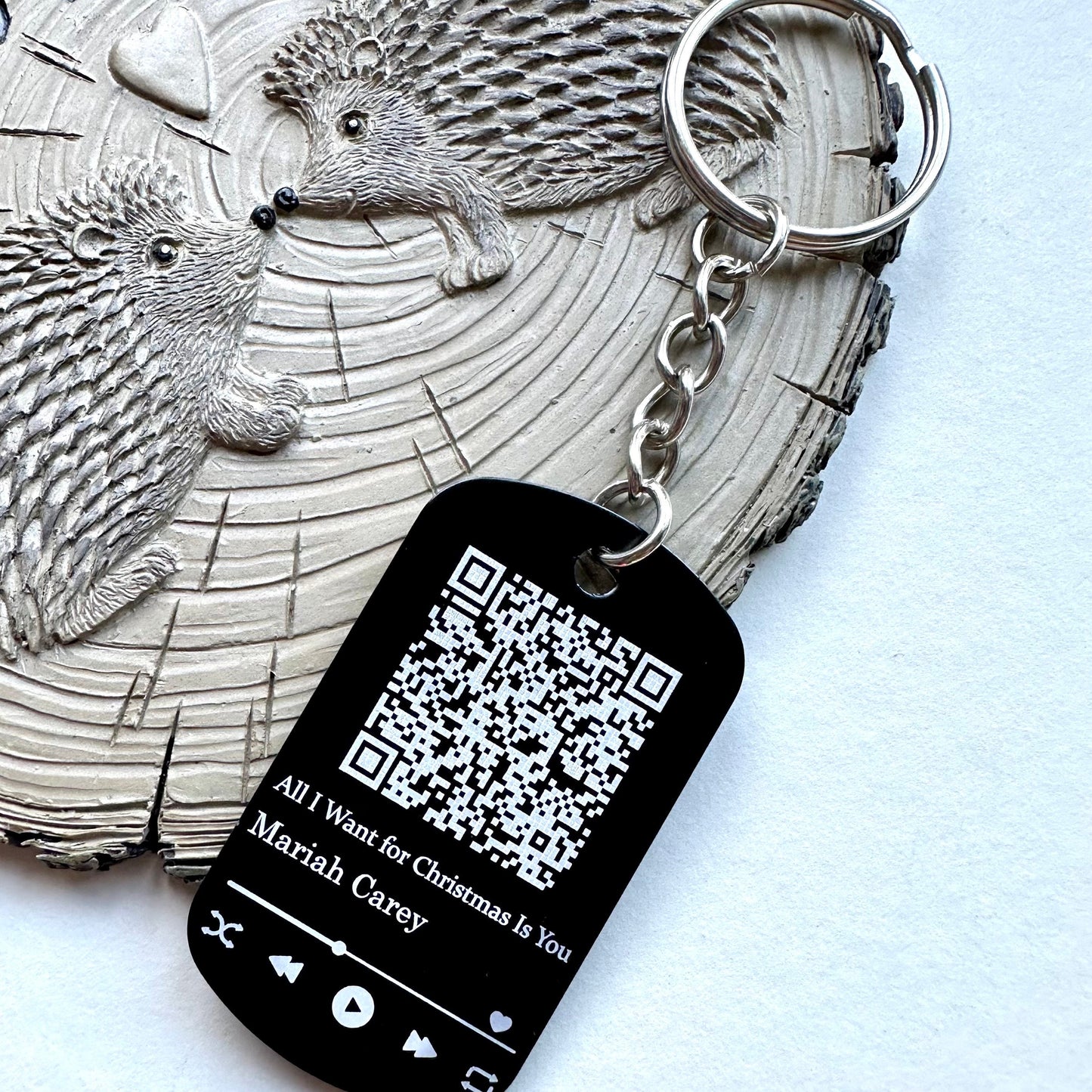 Personalised Music QR Code Keychain | Scannable Music Code | QR Code Keychains | Engraved Keychain | Gift For Him | Song | Music | Keyring