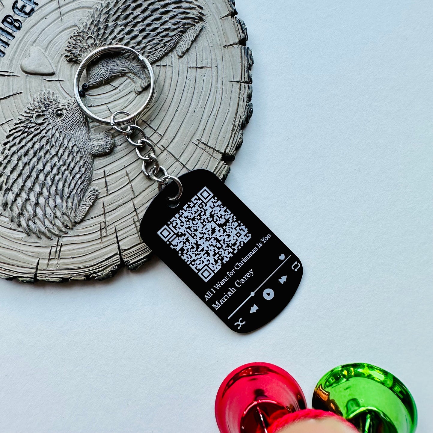Personalised Music QR Code Keychain | Scannable Music Code | QR Code Keychains | Engraved Keychain | Gift For Him | Song | Music | Keyring