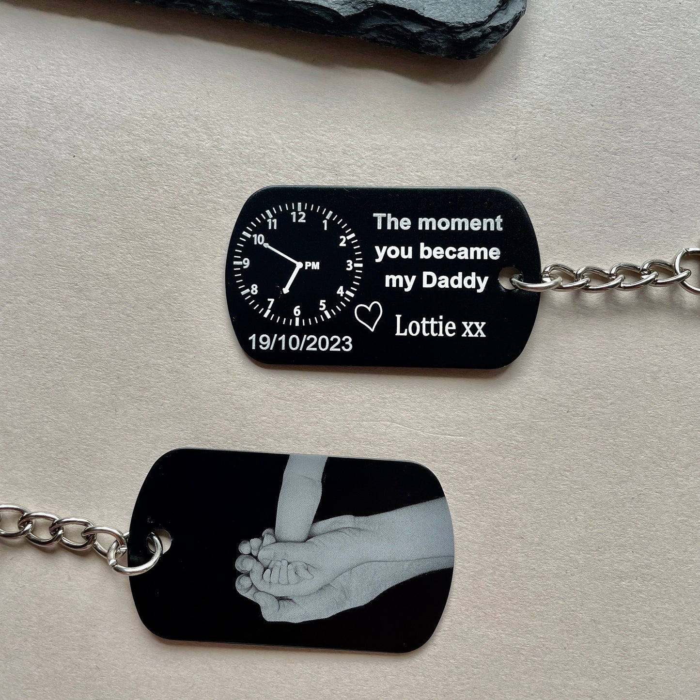The Moment You Became My Daddy - Personalised Photo Keyring