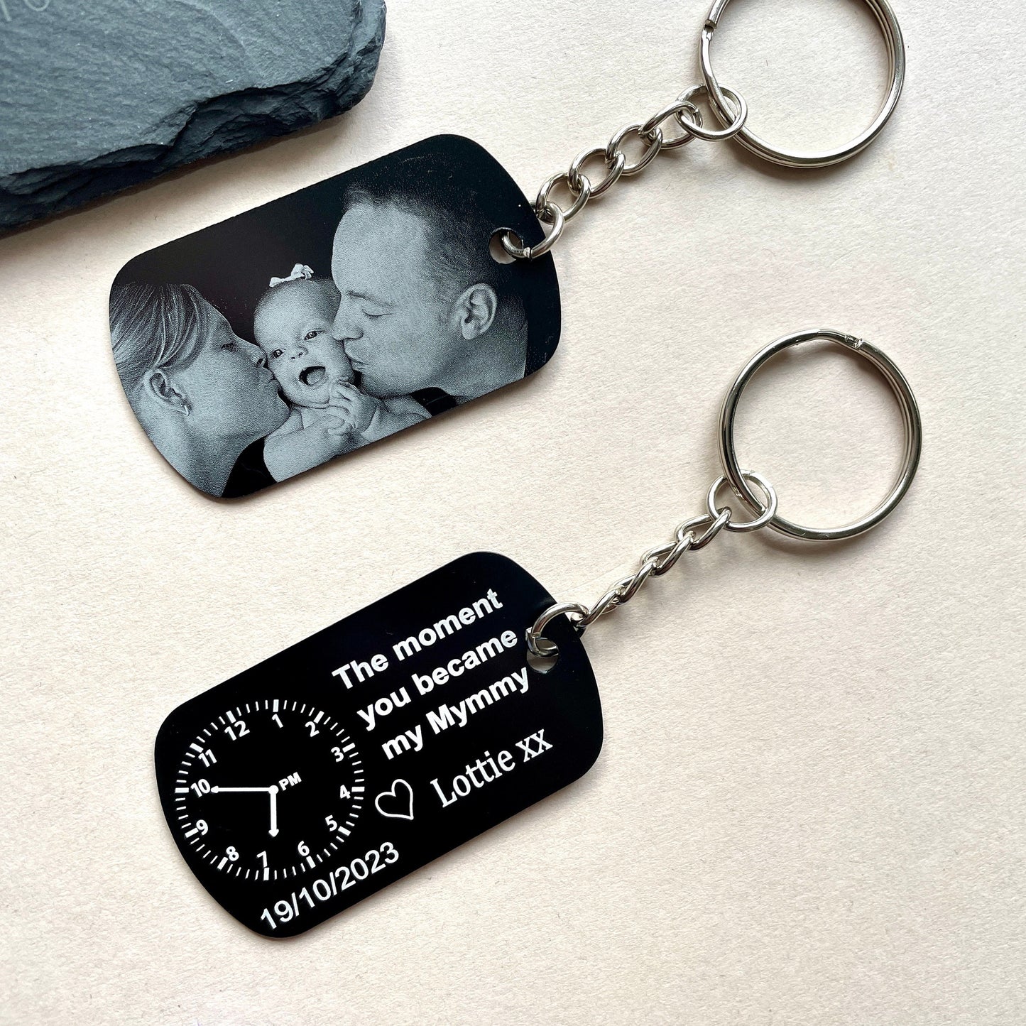 The Moment You Became My Daddy - Personalised Photo Keyring