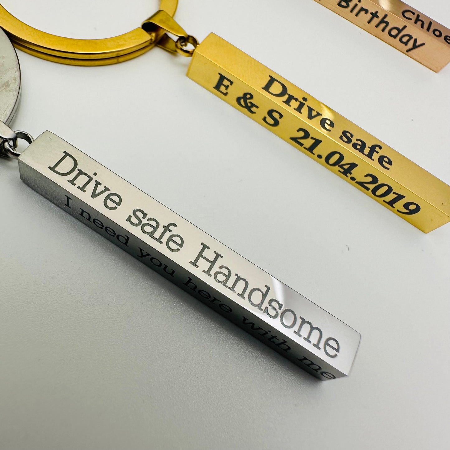 Personalised Bar Keychain | Engraved Keychain | Personalised Keyring | Drive Safe | Gift For Him | Personalised Gift | Best Friend Key ring