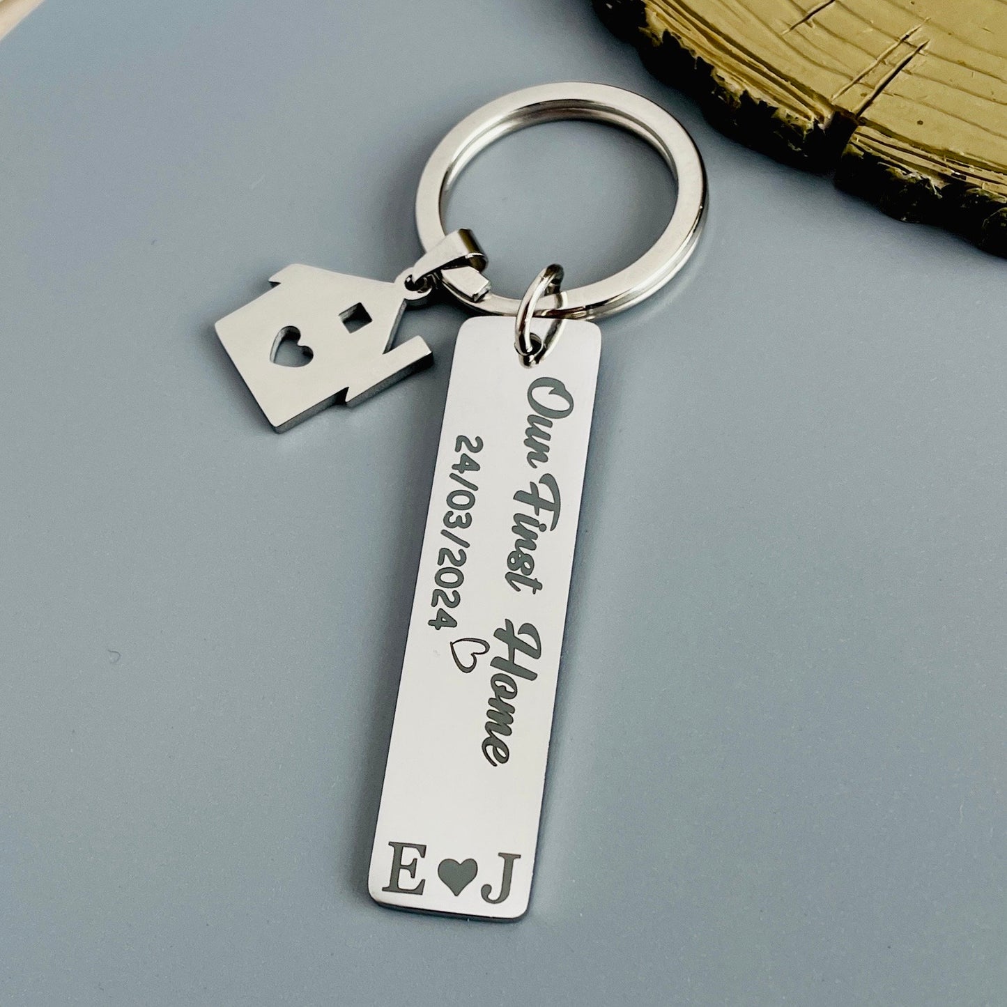 New Home First Home Keychain Personalised Gift Matching Couple Keyrings for New Home Gift Housewarming Gift Just Married Gift First Home