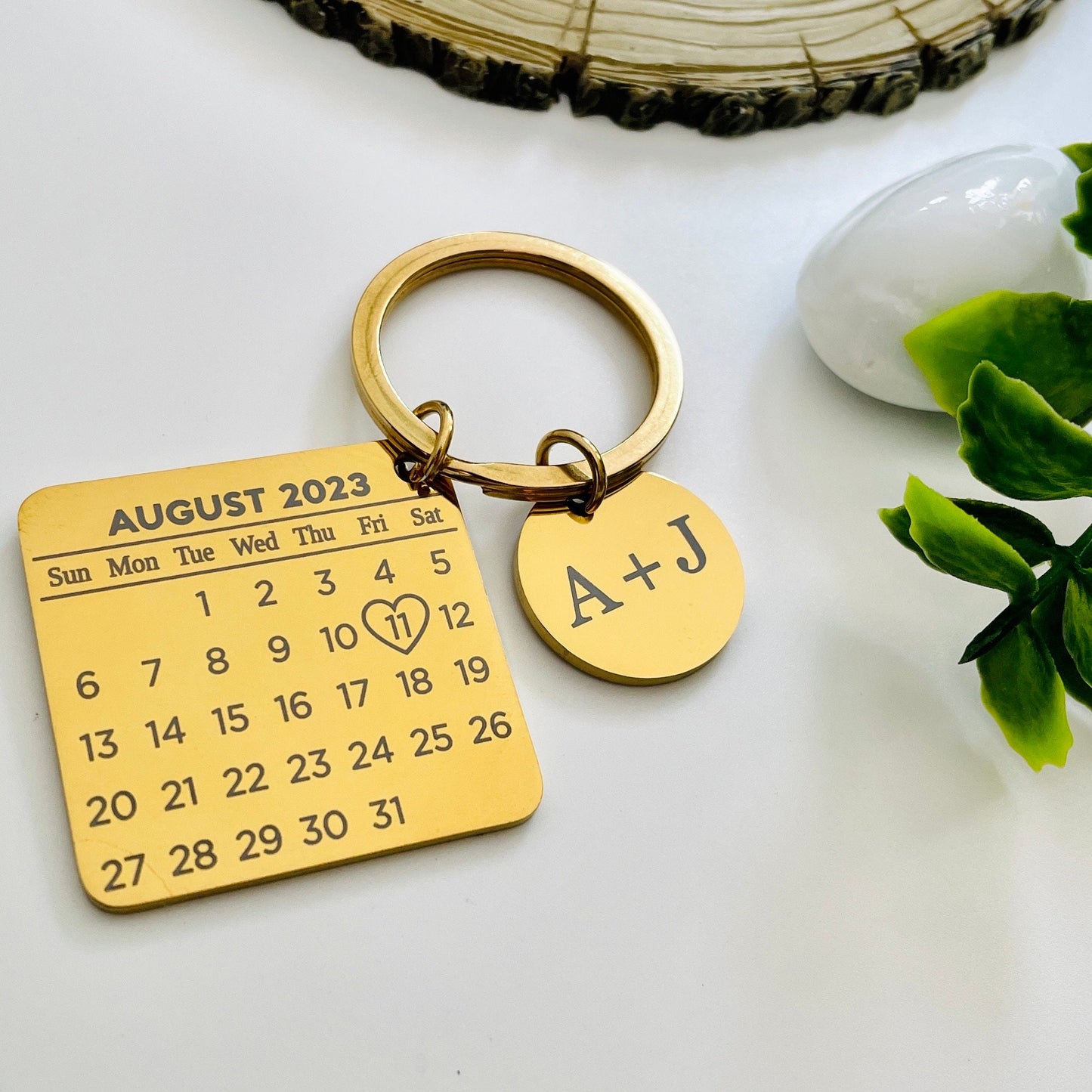 Personalised Calendar Keychain | Date Keyring ,Anniversary Gift ,Valentine's Key chain Special Date Gift Personalised Keyring Gift for Her