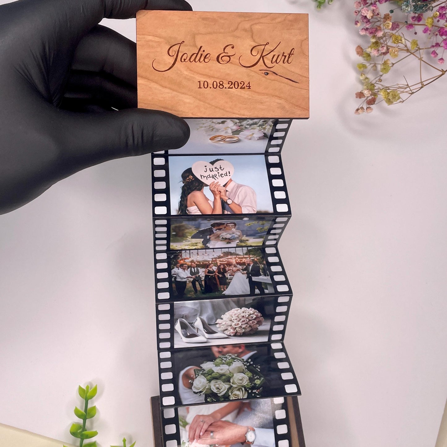 Pull Out Photo Box | Custom Wooden Photo Album | Personalised Memory Keepsake Box | Memory Trinket Wooden Box, Couples Gifts,Valentine's Day