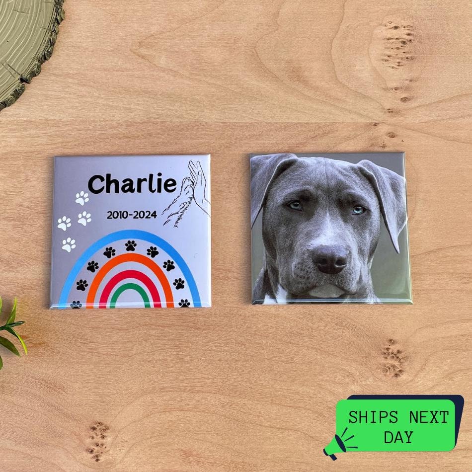 Dog Memorial Gift | Personalised Pet Loss Fridge Magnet | Photo Keepsake | Pet Bereavement Gift | Dog Loss Sympathy Gift Photo Fridge Magnet