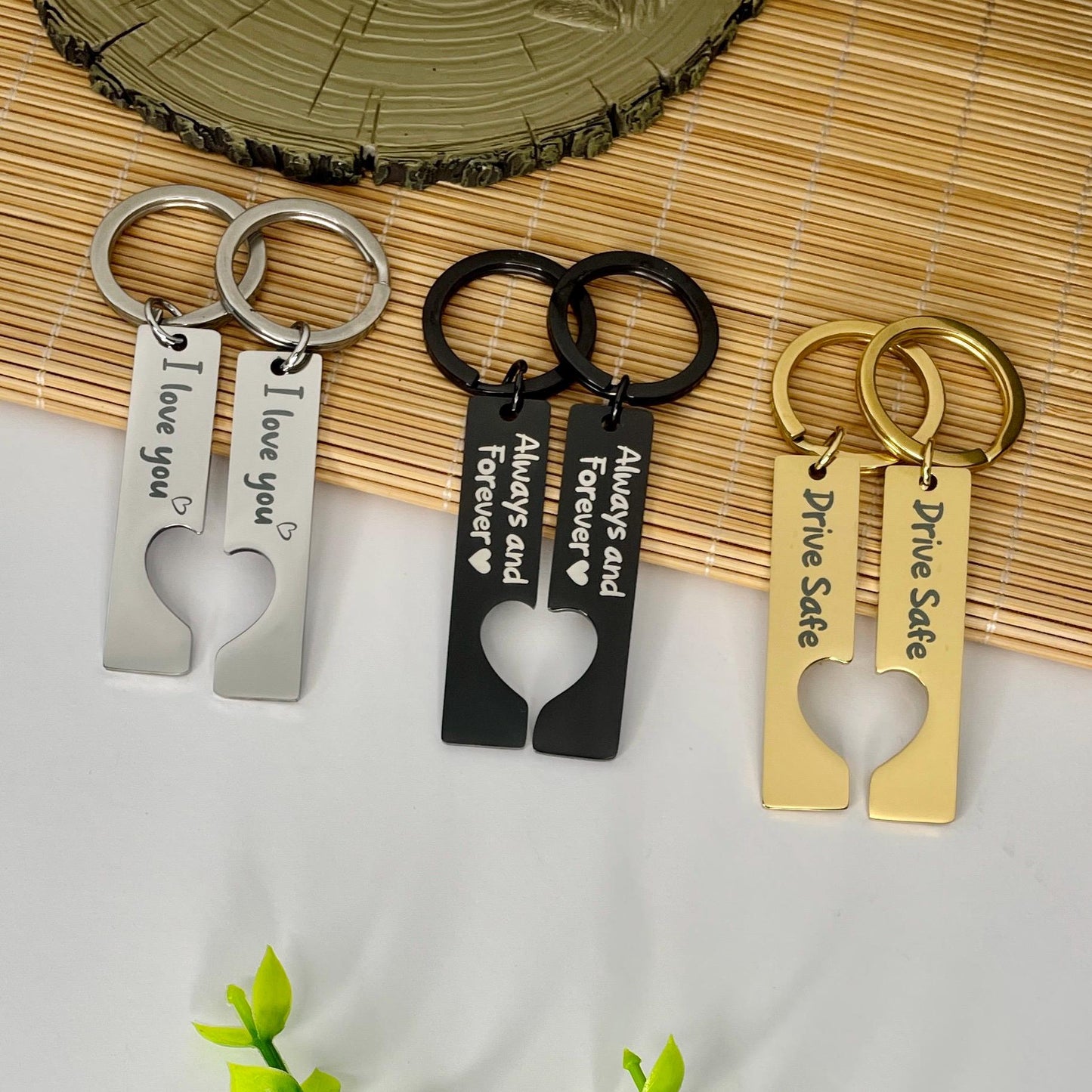 It Started With a Message Keychain | Personalized Date & Time Couple Keyring Set | Romantic Gift for Anniversary, Wedding, Valentine's Day