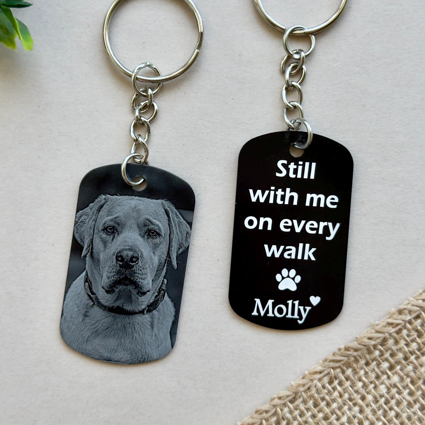 Dog Memorial Photo Keyring, Custom Pet Keepsake, Personalised Pet Memorial Photo Key ring - Cat Dog Pet Loss Bereavement Grief Keychain