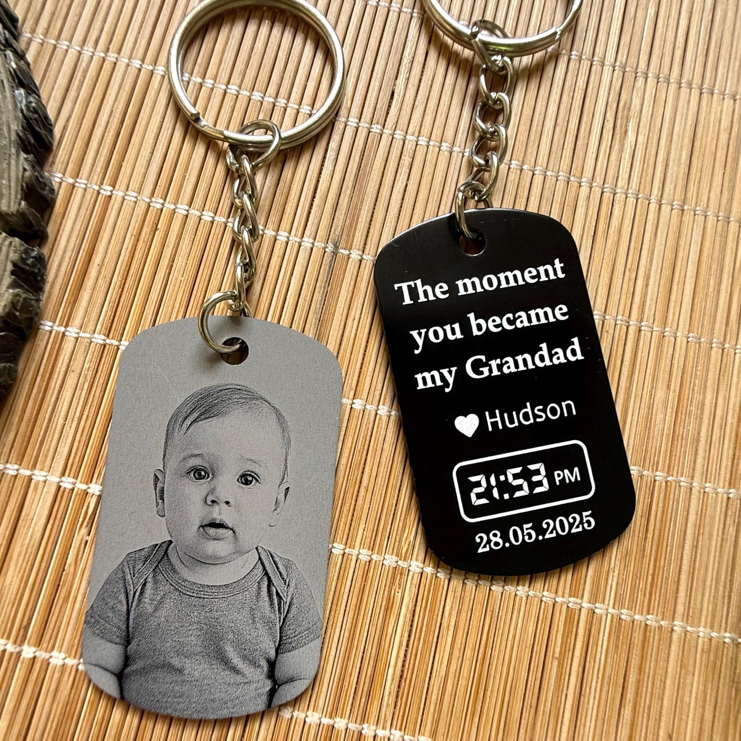 Personalised Daddy Photo Keyring - The Moment You Became My Daddy | Personalised New Born Baby Gift | First Fathers Day Gift, Gifts for Dad