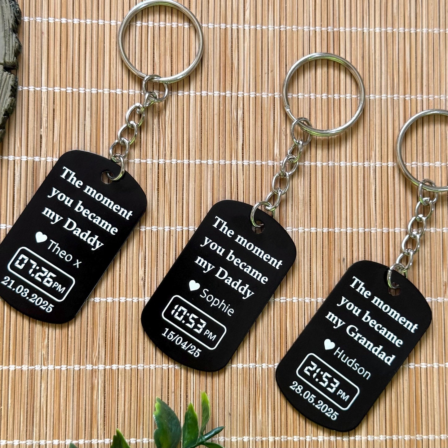 Personalised Daddy Photo Keyring - The Moment You Became My Daddy | Personalised New Born Baby Gift | First Fathers Day Gift, Gifts for Dad