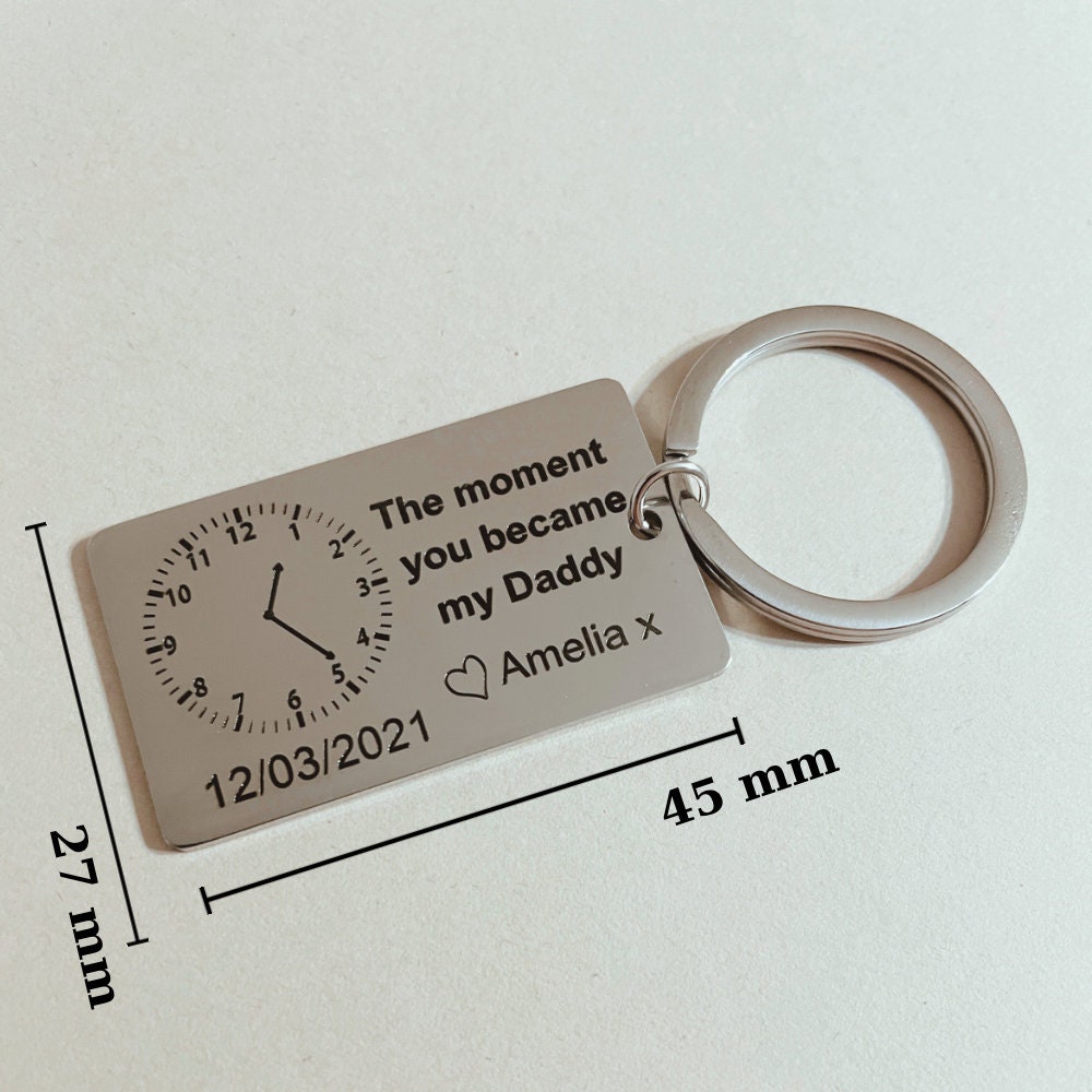 The Moment You Became My Daddy Keychain First Dad New Dad Keychain New Mummy Key Ring Personalised Gift Baby Shower Gift Father's Day Gifts