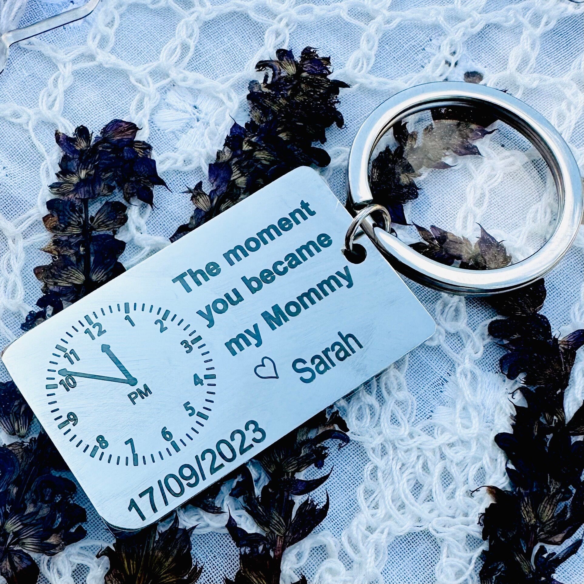 The Moment You Became My Daddy Keychain First Dad New Dad Keychain New Mummy Key Ring Personalised Gift Baby Shower Gift Father's Day Gifts