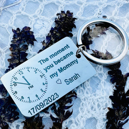 The Moment You Became My Daddy Keychain First Dad New Dad Keychain New Mummy Key Ring Personalised Gift Baby Shower Gift Father's Day Gifts