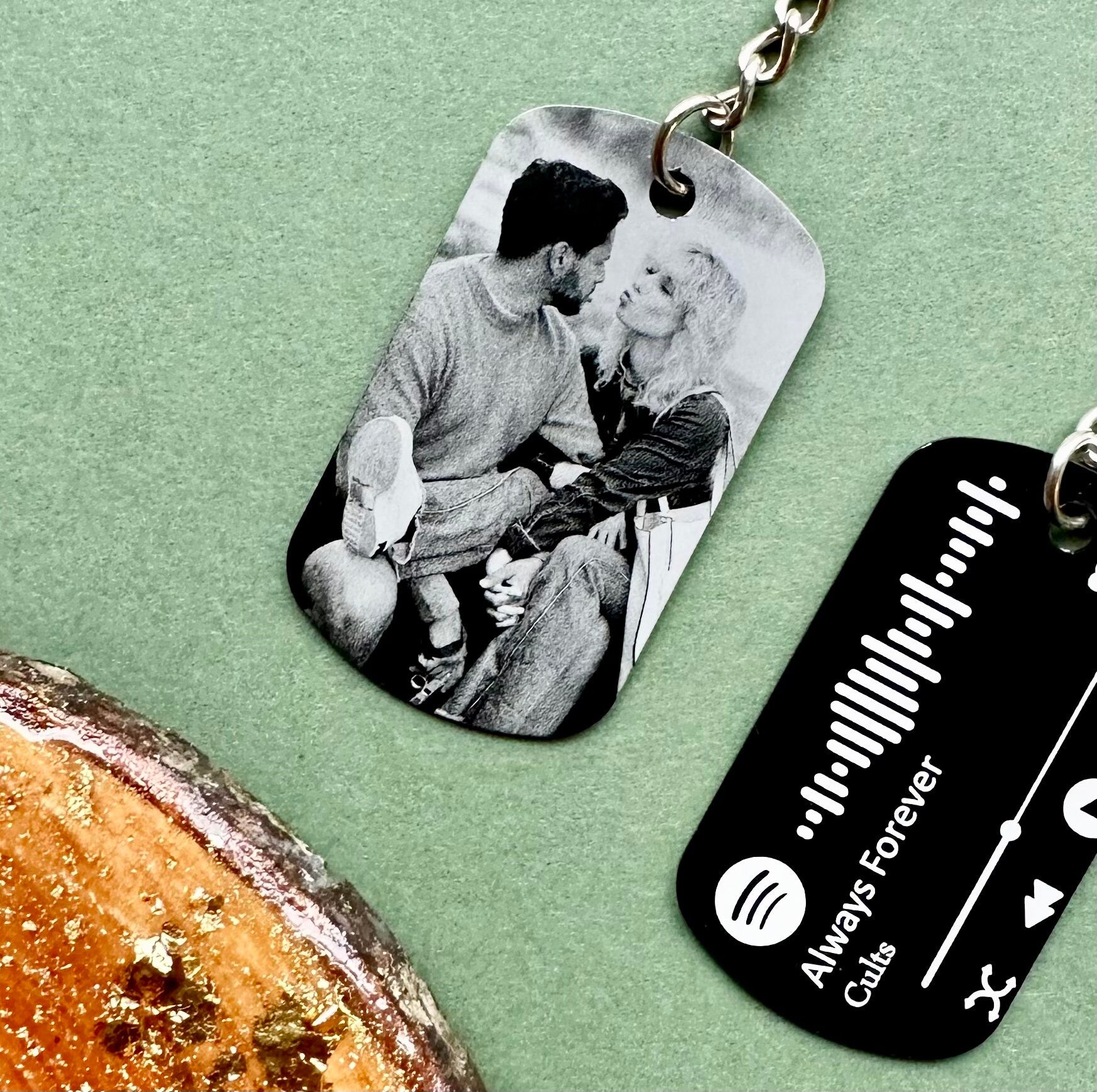 Personalised Photo Keyring, Spotify Keychain, Music Scannable Keychain, Personalised Gift Music,Customised Keyring,Birthday Anniversary Gift
