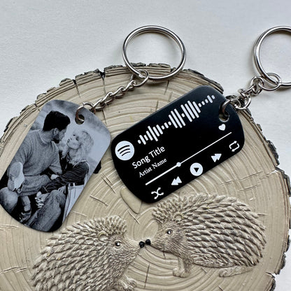 Personalised Photo Keyring, Spotify Keychain, Music Scannable Keychain, Personalised Gift Music,Customised Keyring,Birthday Anniversary Gift