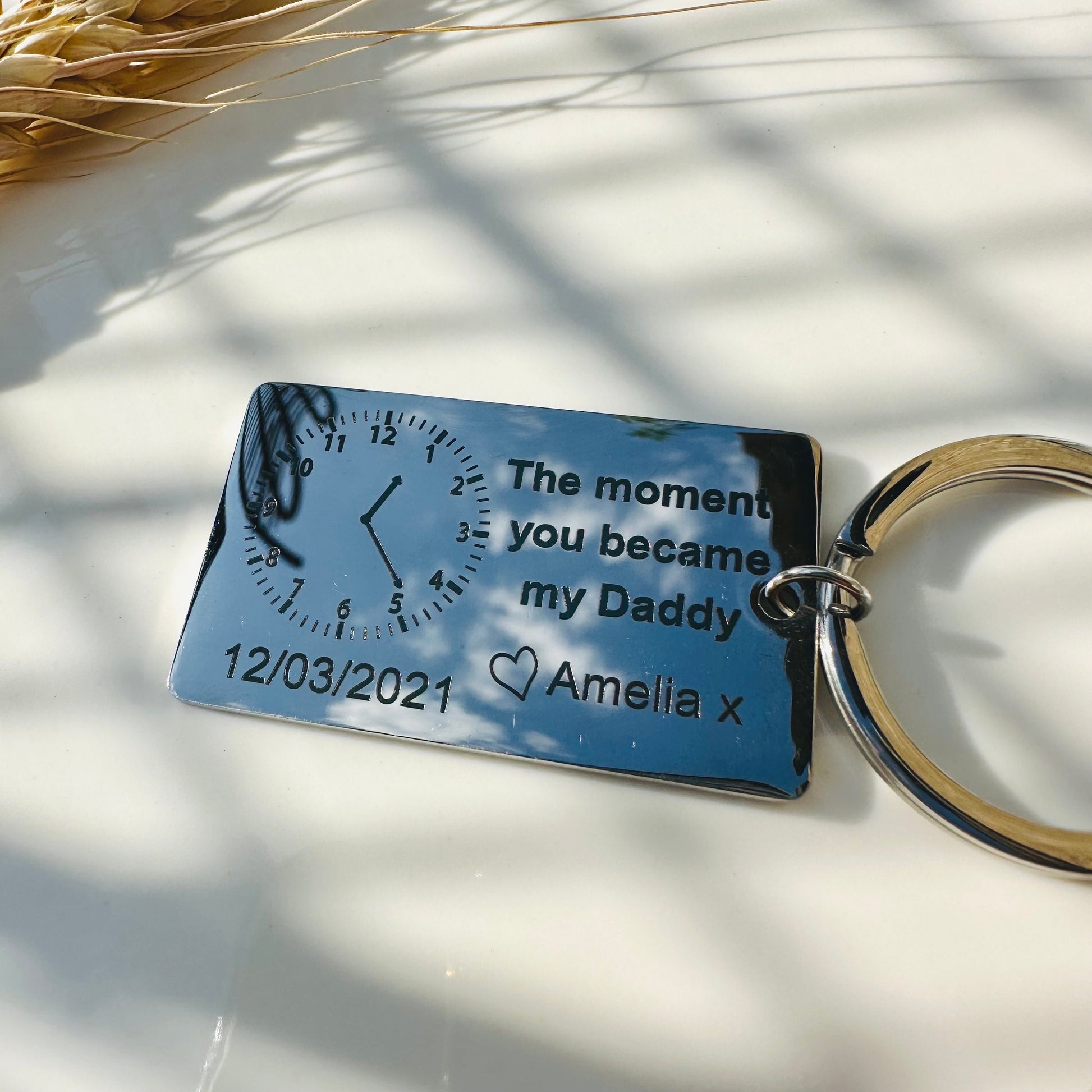 The Moment You Became My Daddy Keychain First Dad New Dad Keychain New Mummy Key Ring Personalised Gift Baby Shower Gift Father's Day Gifts