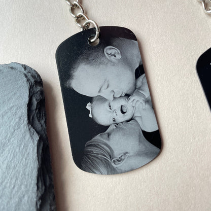 The Moment You Became My Daddy - Personalised Photo Keyring