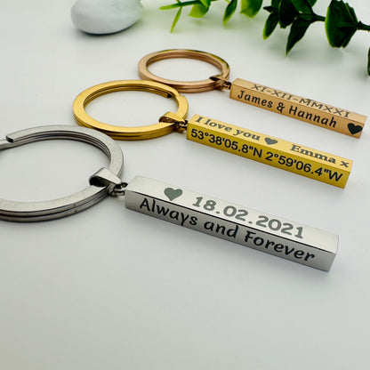 Personalised Bar Keychain | Engraved Keychain | Personalised Keyring | Drive Safe | Gift For Him | Personalised Gift | Best Friend Key ring