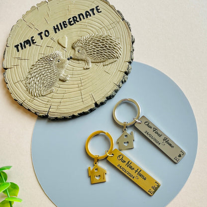 New Home First Home Keychain Personalised Gift Matching Couple Keyrings for New Home Gift Housewarming Gift Just Married Gift First Home