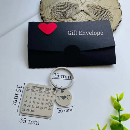 Capture the keychain in use, attached to keys or a bag, to demonstrate its practicality and size (35 mm x 35 mm). Show how it adds a personalized touch to everyday essentials while maintaining its lightweight and durable stainless steel construction.