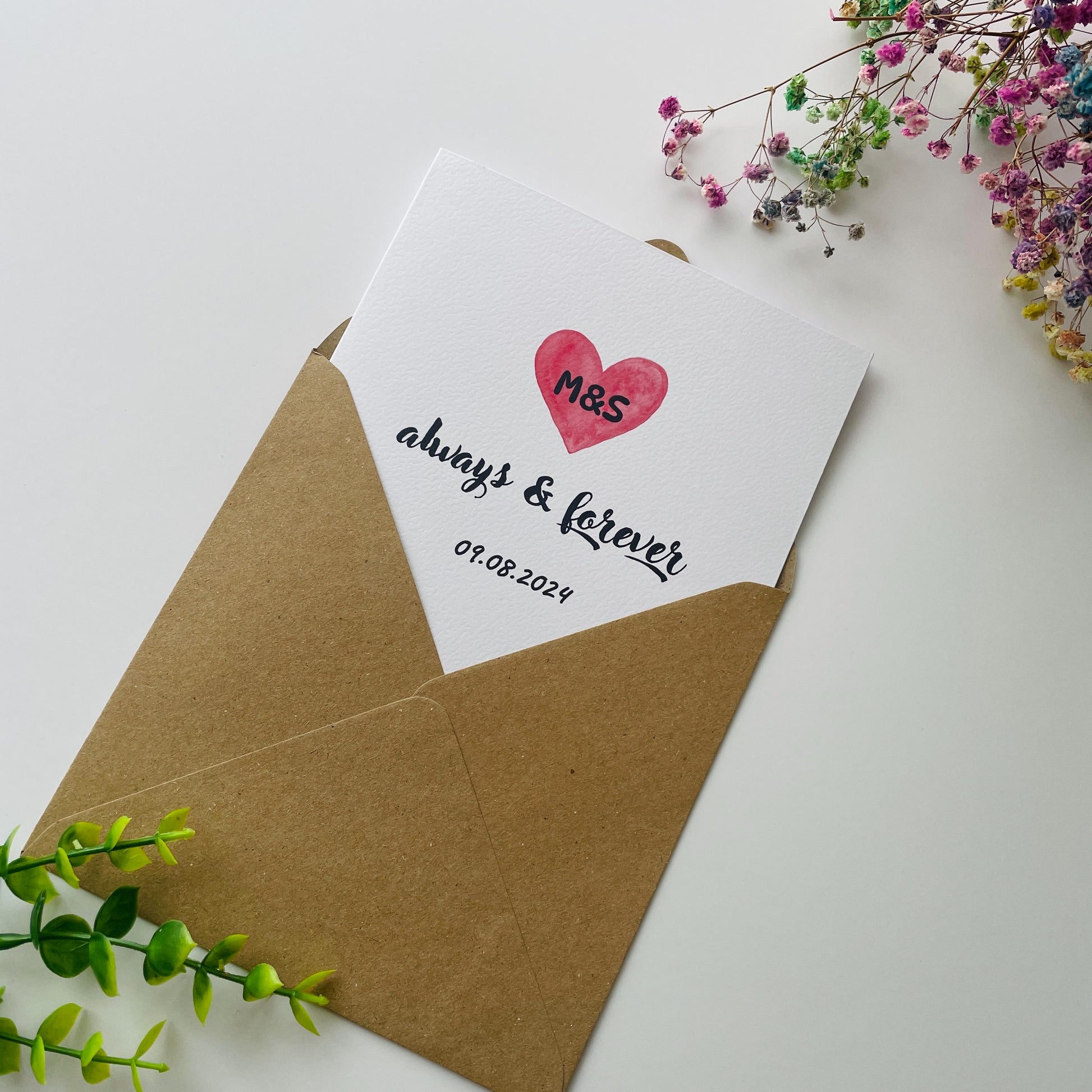 Personalised Anniversary Card - Always And Forever | Card for Husband, Wife, Boyfriend, Girlfriend, Partner| 300gsm Love Card,Romantic Card