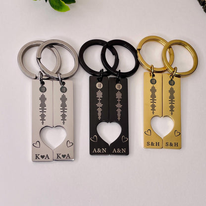 Personalised Spotify Keychain - Custom Engraved Heart Keyring for Couples | Music Keyring, Song Keychain, Anniversary Gift, Wedding Date