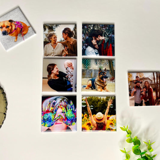 Personalised Photo Magnets | Custom Fridge Magnets Set of 6 | Wedding Favours | Anniversary Gift, Photo Christmas Gift, Custom Photo Magnets