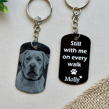 Dog Memorial Photo Keyring, Custom Pet Keepsake, Personalised Pet Memorial Photo Key ring - Cat Dog Pet Loss Bereavement Grief Keychain