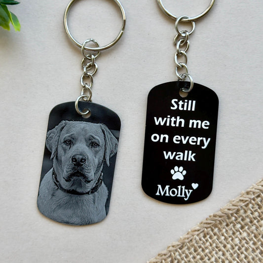 Dog Memorial Photo Keyring, Custom Pet Keepsake, Personalised Pet Memorial Photo Key ring - Cat Dog Pet Loss Bereavement Grief Keychain