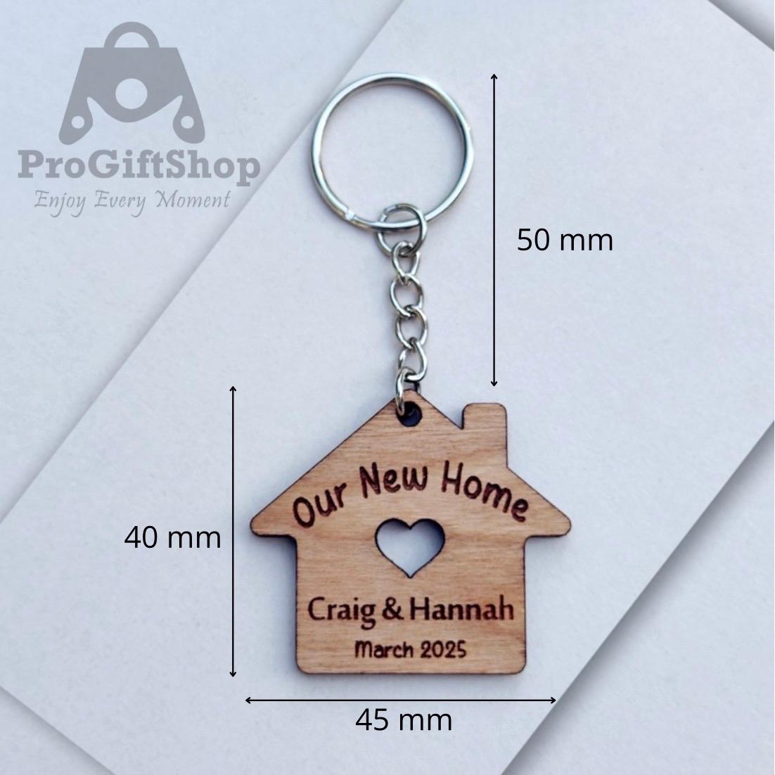 Our First Home Couples Keyring, Personalised House Warming Key Chain, Set of 2 Moving House Gift, New Home Keyrings, His & Hers Homeowner
