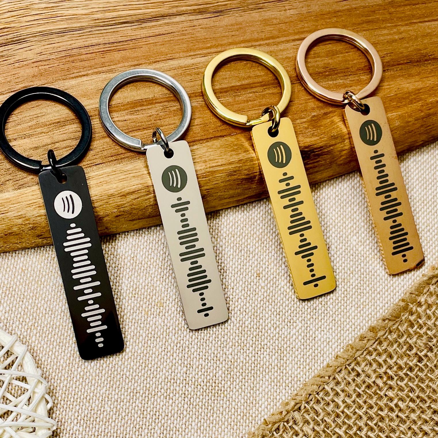 Personalised Song Code Spotify Keyring | Engraved Keychain - Perfect Gift For Friends or Family | Birthday Gift | Anniversary Gift