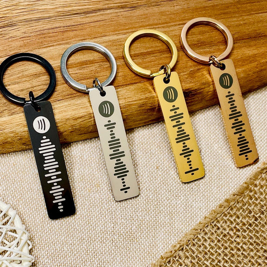 Personalised Song Code Spotify Keyring | Engraved Keychain - Perfect Gift For Friends or Family | Birthday Gift | Anniversary Gift
