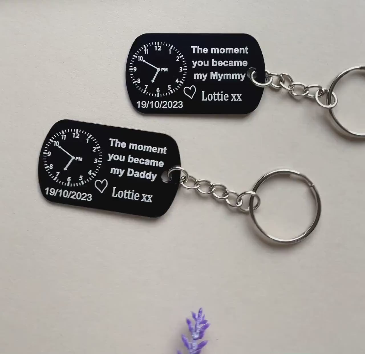 The Moment You Became My Daddy - Personalised Photo Keyring