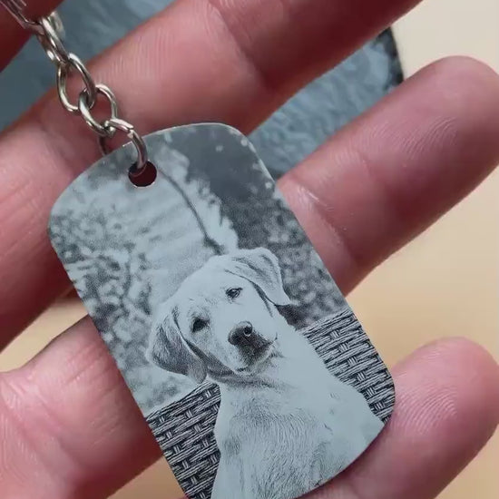 Personalised Pet Memorial Photo Engraving Keyring - Cat Dog Pet Loss Bereavement Grief  Keychain| Paw Prints Keepsake - No Longer By My Side